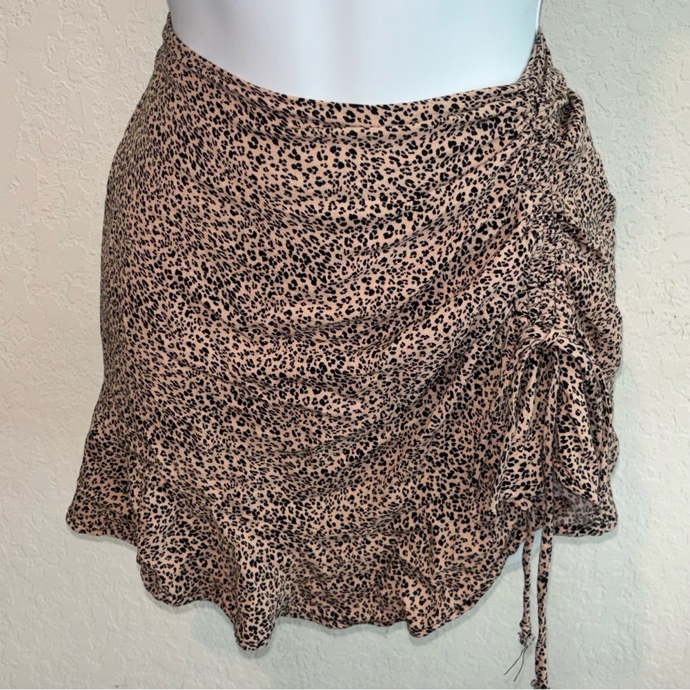 Urban Romantics Leopard Print Ruched Skirt
